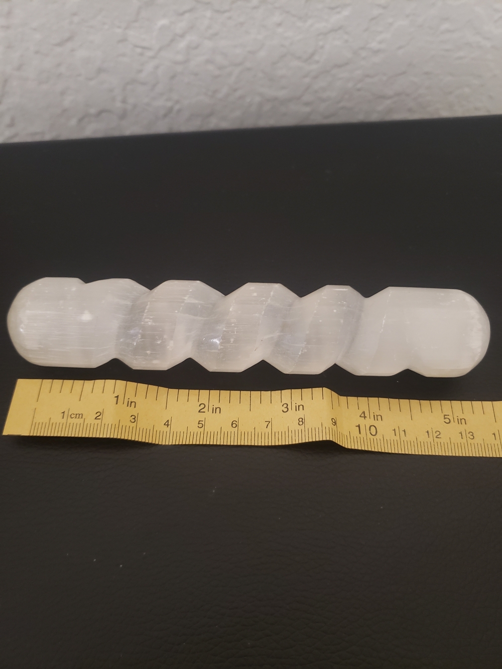 White Selenite Wand - Spiral Carved Crystal